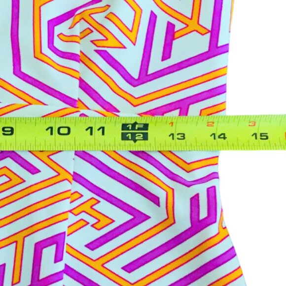 Jude Connally Dress White Pink Orange Stretch Sleeveless Geometric Women’s 2 XS - Picture 11 of 15